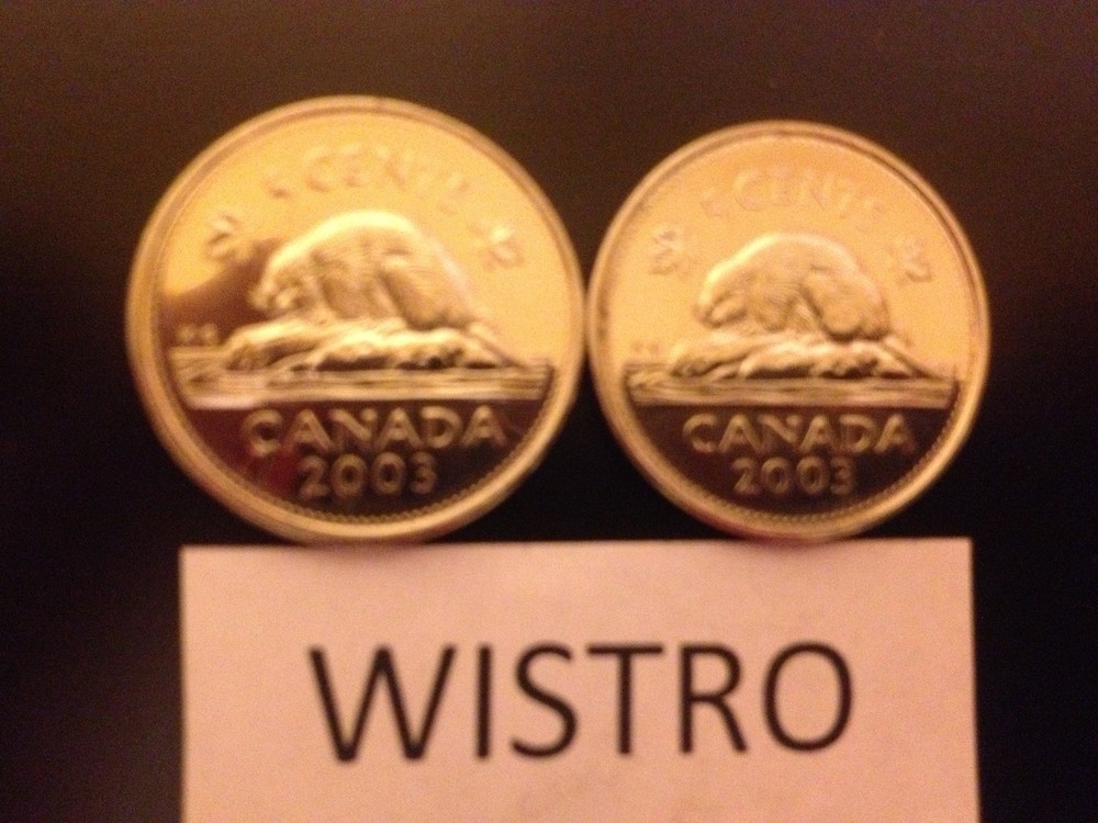 2003  - 5 Cent - Canadian Nickels - Two different Varieties