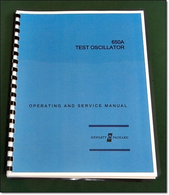 HP 650A Operating & Service Manual: w/11"X17" Foldouts & Protective Covers