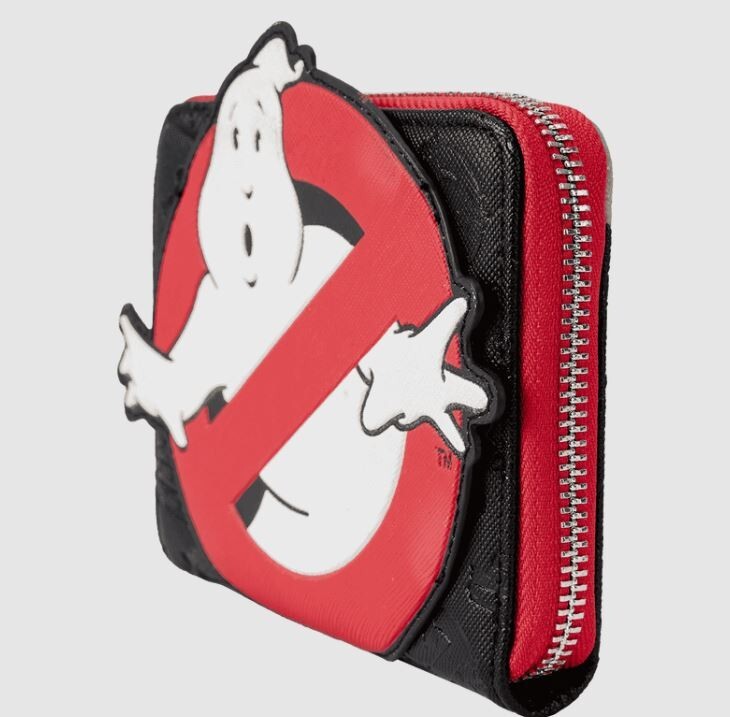 LOUNGEFLY Ghostbusters Glow Logo Zip Around Wallet NEW!
