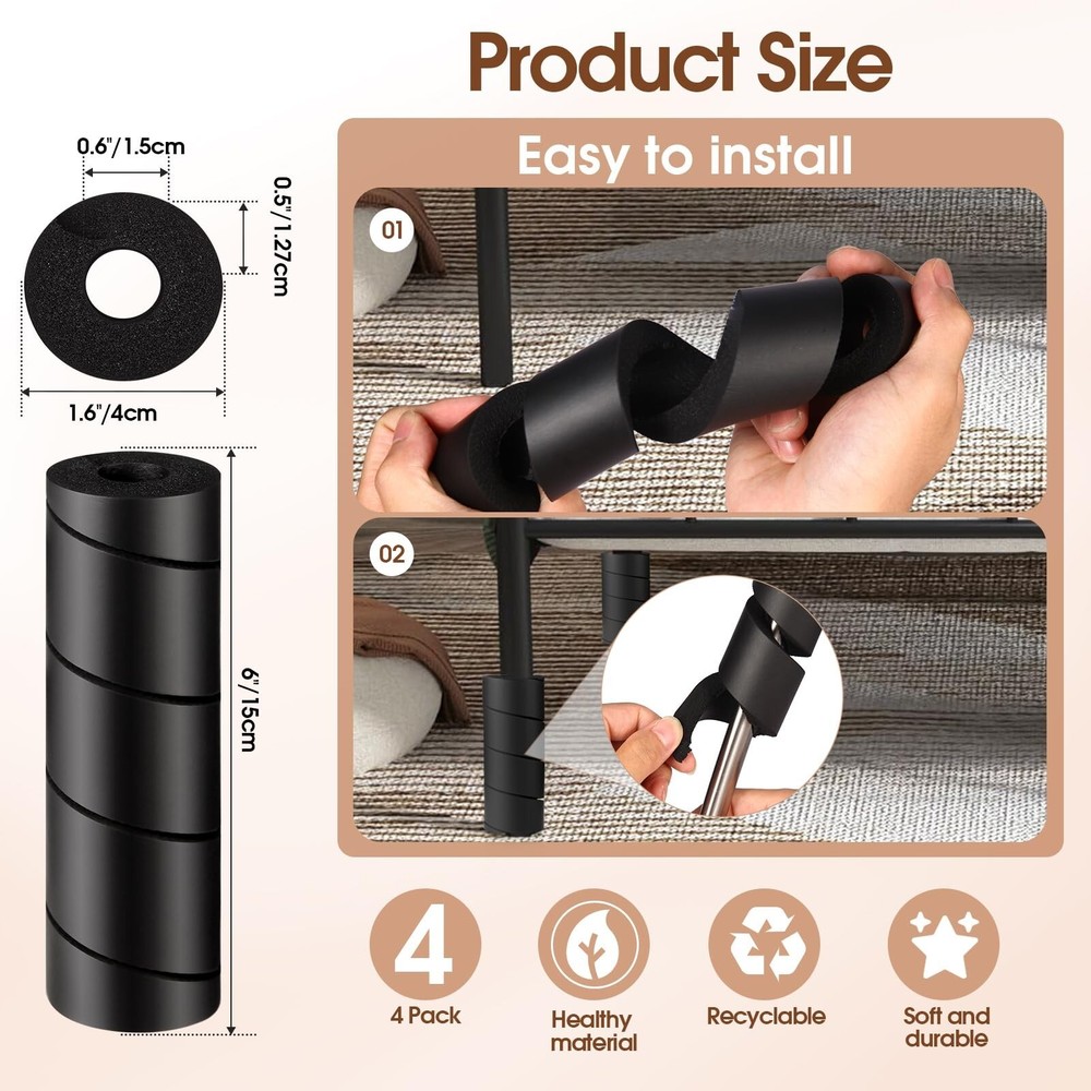 4 Pack Bed Frame Toe Protectors – Cushioned Corner Guards for Bed Frame Le