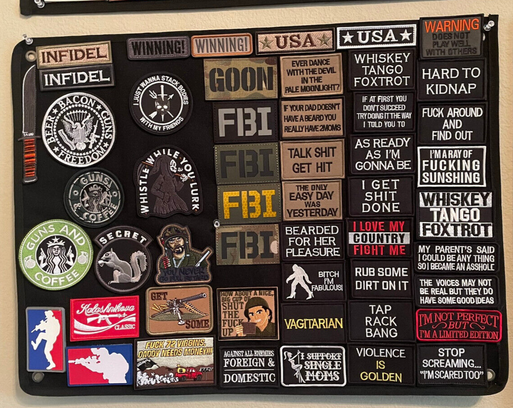 Large Tactical Morale Patch Panel Display Foldable Storage Military
