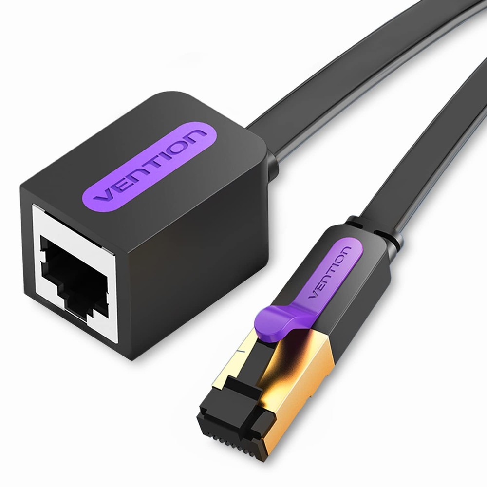 VENTION Ethernet Cable Cat7 Extension Cable,10Gbps 5m, Purple+Black
