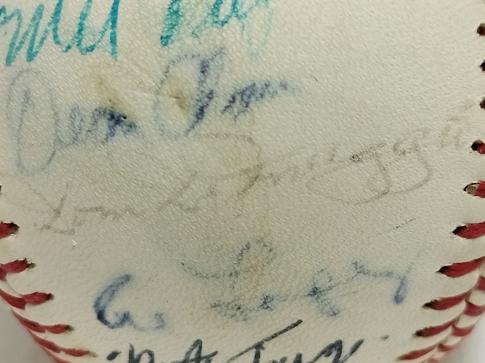 DiMaggio, Lopez, Shantz, Jacks Signed American League Baseball