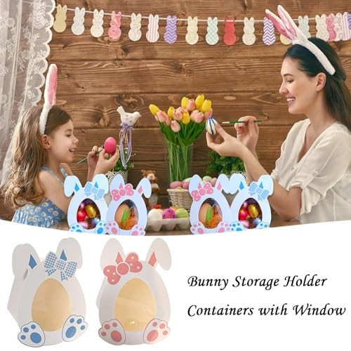 20 Pcs Easter Eggs Candy Treat Boxes Bunny Storage Holder Containers with