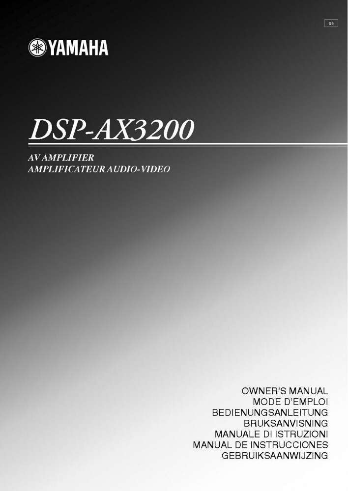 Yamaha DSP-AX3200 Amplifier Owners Manual