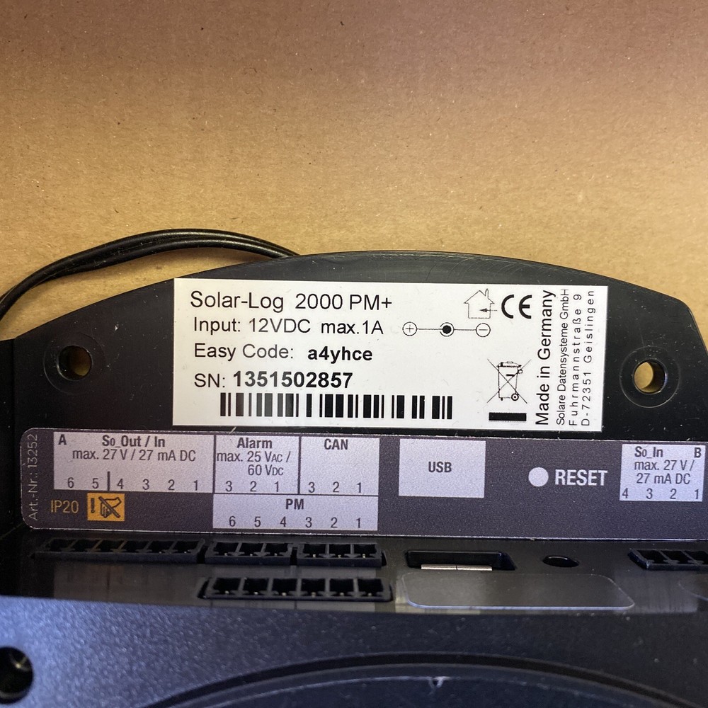 Solar-Log 2000 PM+ Data Logger / Monitoring System w/ Network Connectivity