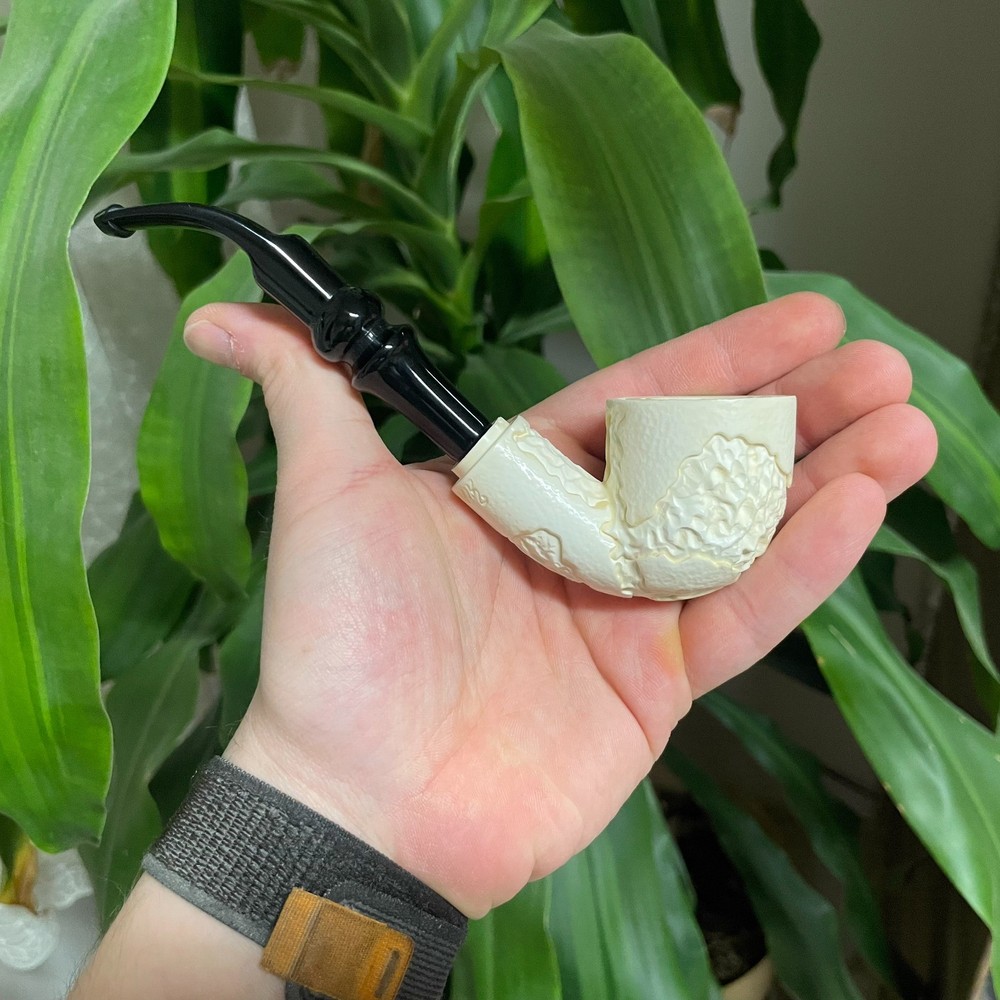 S.Yanik Meerschaum Pipe Map Ornament Smoking Pipe