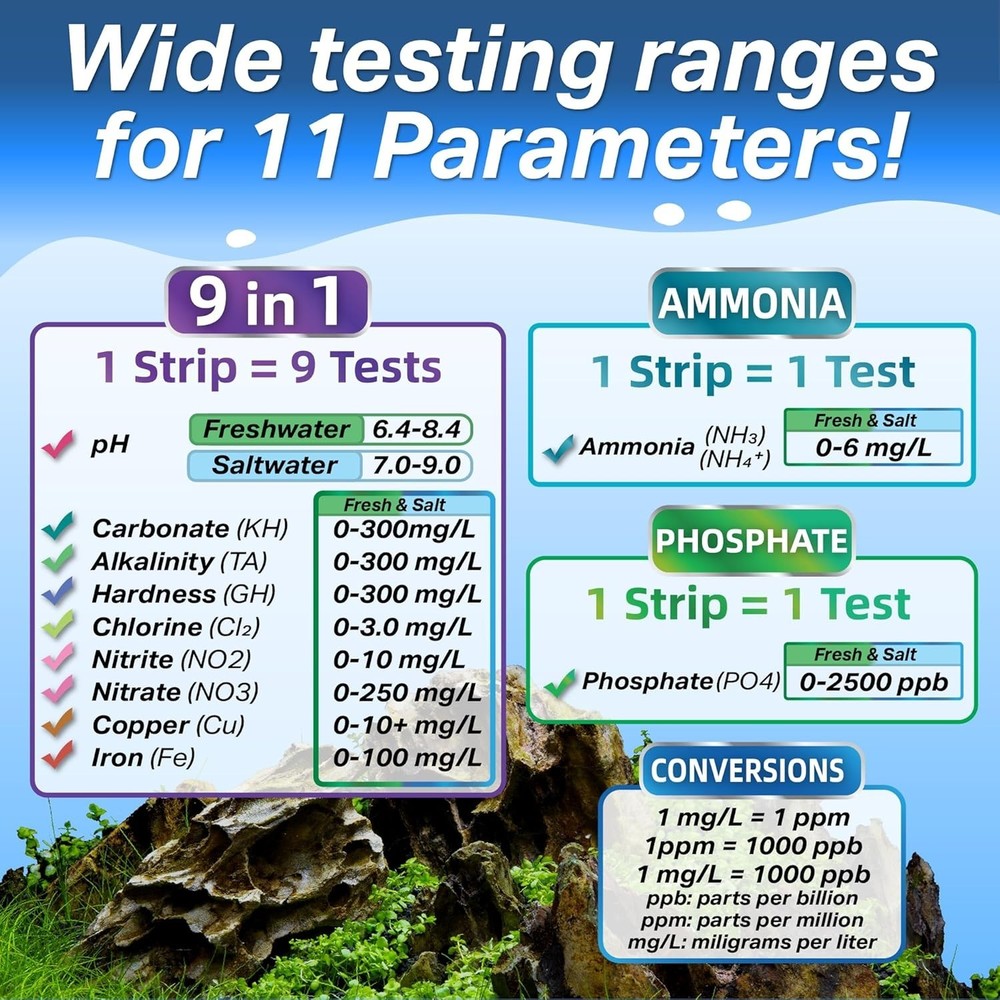 Master Strips - Freshwater, Saltwater, Reef - 275 Tests