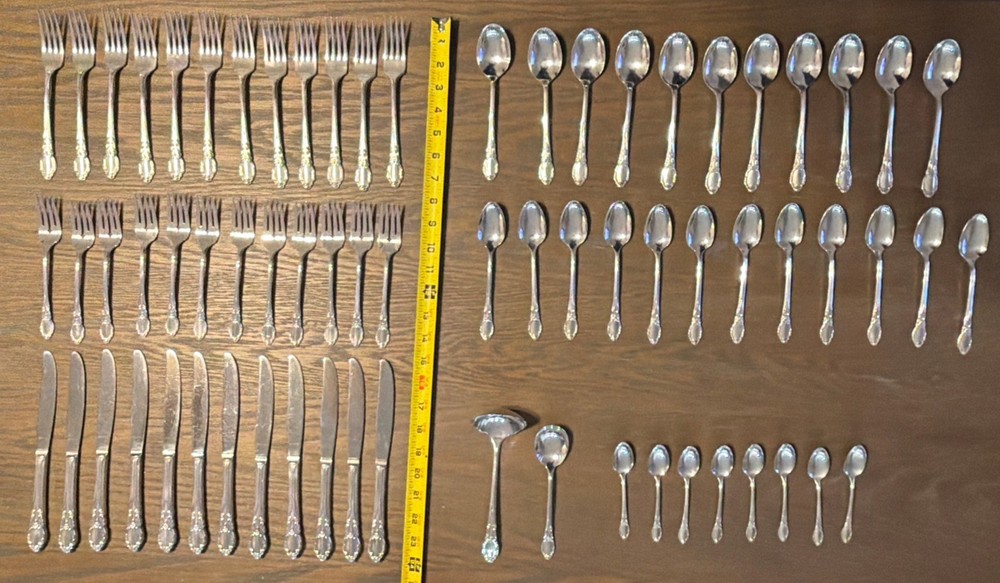 Rogers Oneida Park Lane Chatelaine 69 Piece Silverplate Flatware Service For 11+
