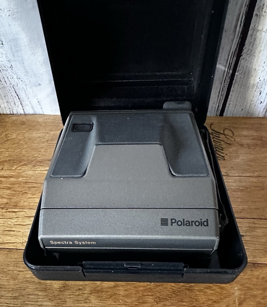 Vintage Polaroid Spectra System Camera With Black Hard Case - Untested
