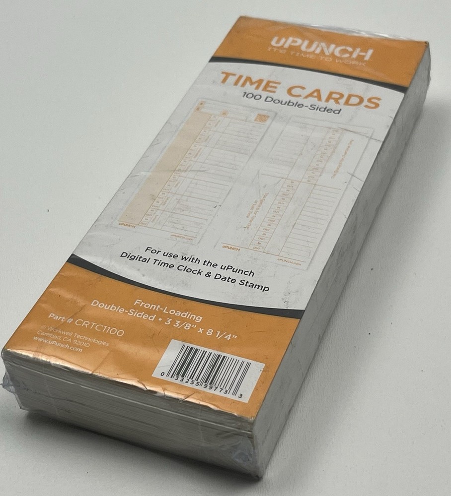 uPunch 100 Time Cards Double-Sided
