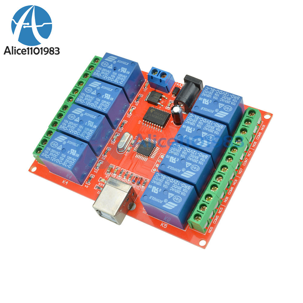 12V USB Relay 8 Channel Programmable Computer Control For Smart Home New