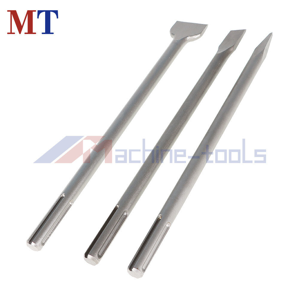 3 Pack 16" SDS Max Bits Set Long-Point Chisel, Scaling Chisel Flat Chisel