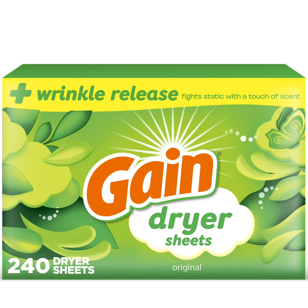 Gain Fabric Softener Dryer Sheets, Original Scent, 480 Count Laundry Bulk Pack