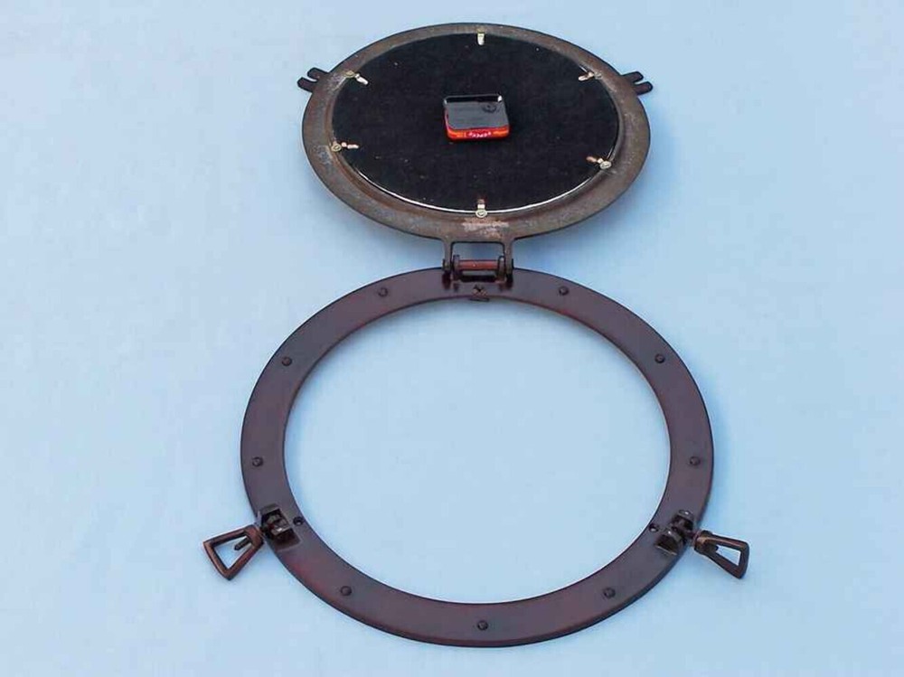 Antique Copper Decorative Ship Porthole Clock 17"