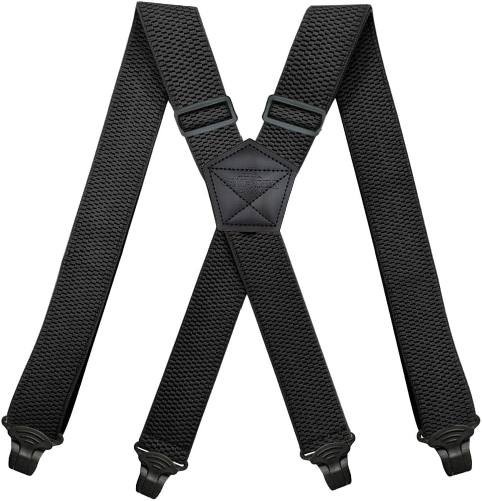 Corn Pattern 1.5" Wide Suspenders for Men with Strong Plastic Clips.