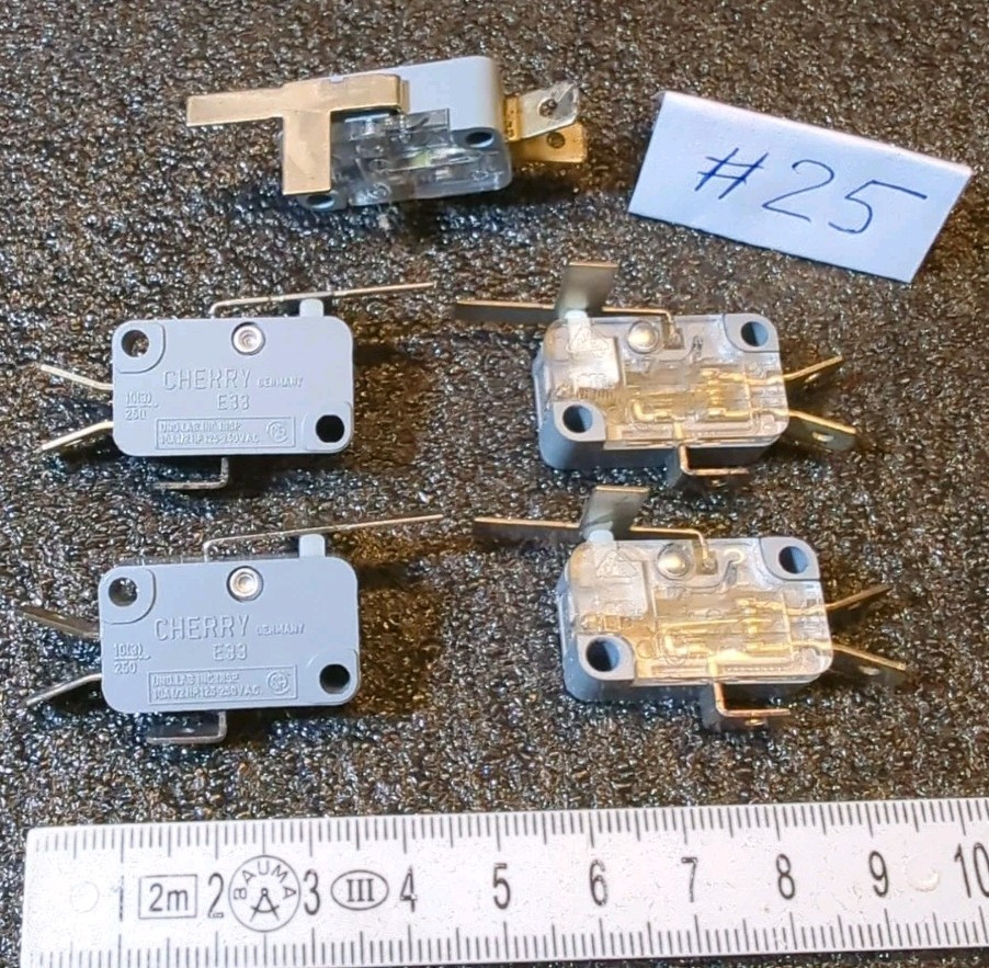 5x CHERRY MICRO SWITCH E33 125-250 VAC 10A MICRO SWITCH with LEVER NEW