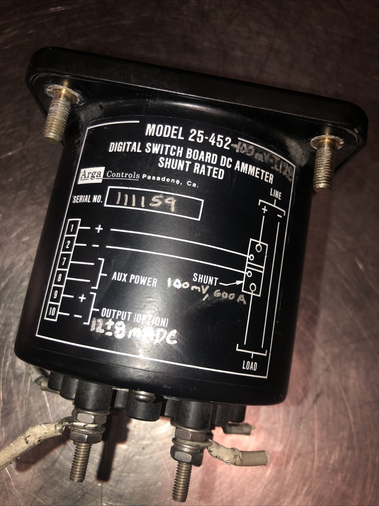 Arga Controls 25-452 Digital Switch Board DC Ammeter
