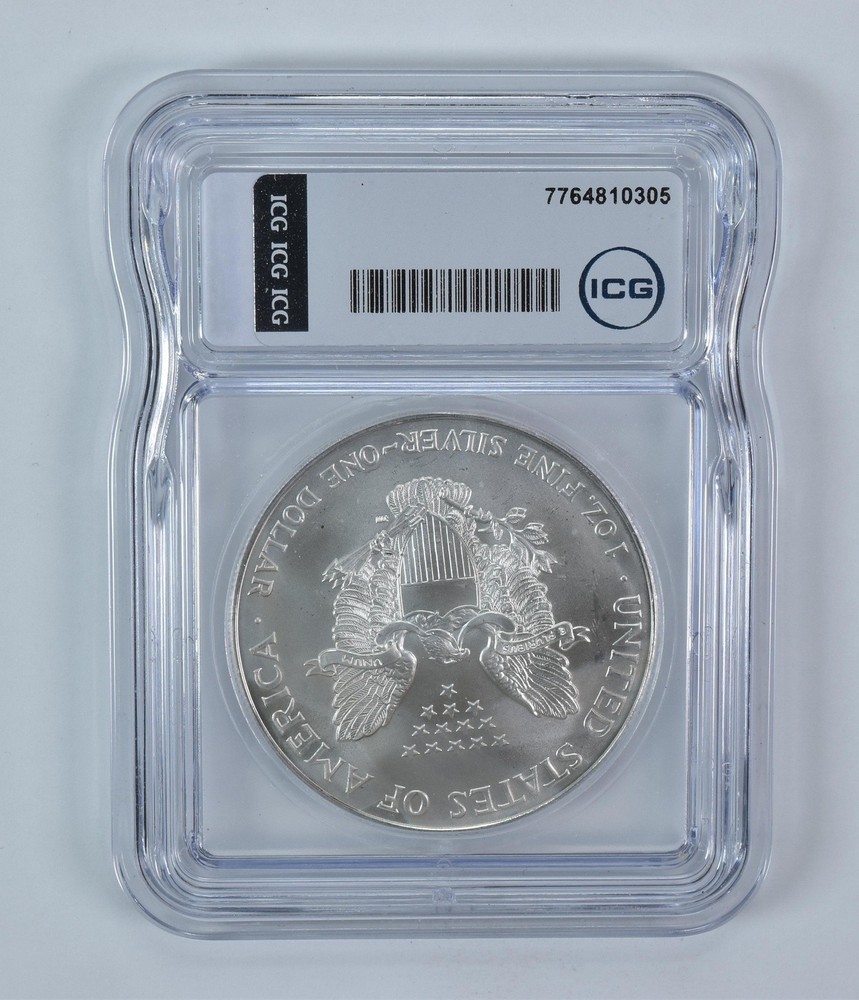 1995 American Silver Eagle Mint Error Struck Thru Authentic ICG