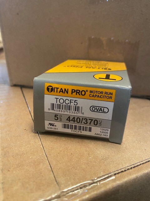 Titan Pro TOCF5 Run Capacitor 5 MFD 440/370 Volt Oval - BUY MORE & SAVE!!