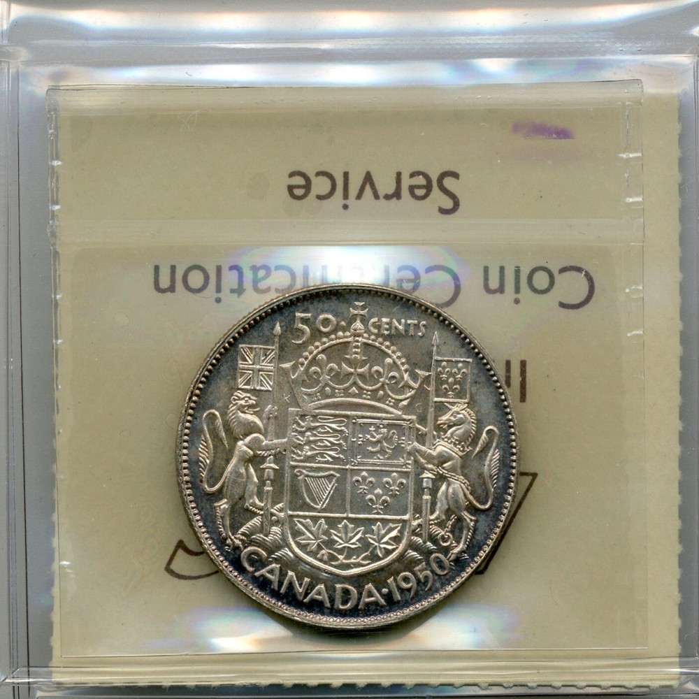 1950 Canada 50 Cent, Design - Gem Uncirculated, ICCS MS 65