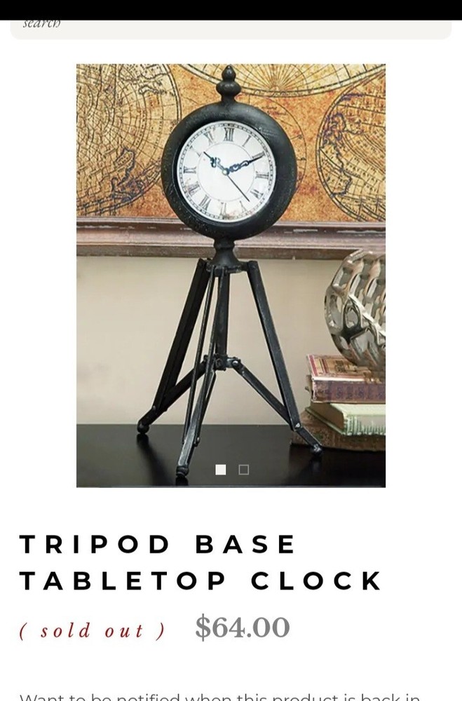 Vintage Tripod Base Clock
