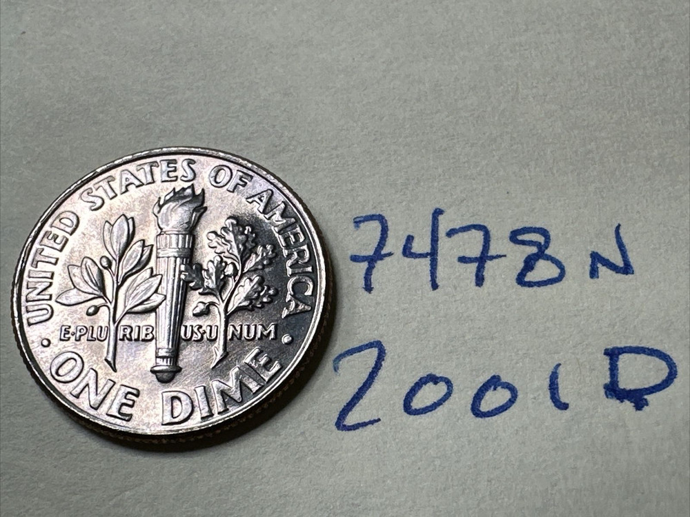 2001 (D) US Roosevelt Dime 10C 7478N