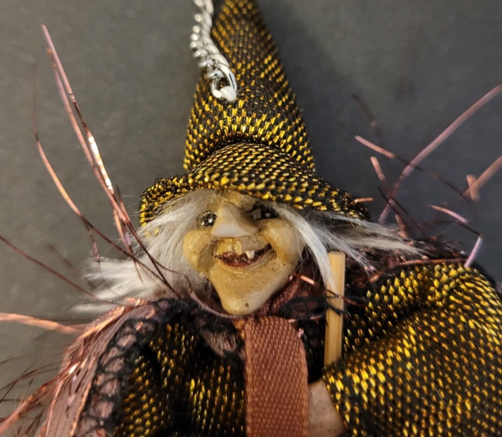 Whimsical Witch Keychain Pagan Wicca