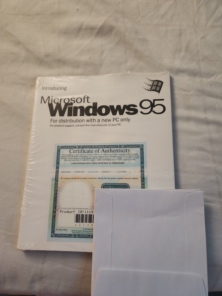 Microsoft Windows 95 Certificate of Authenticity - Sealed