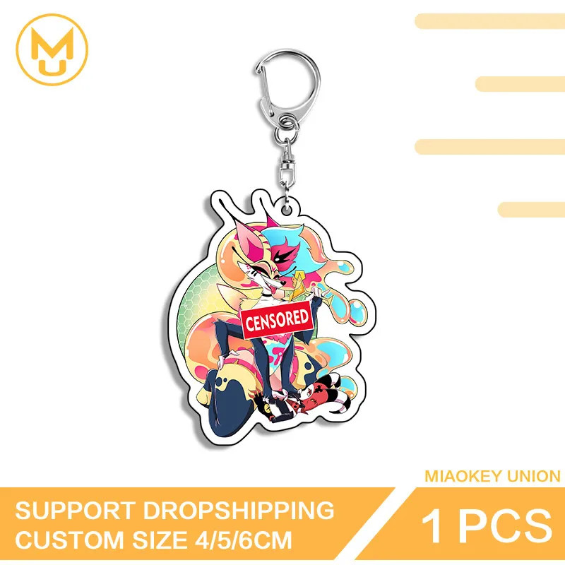 Furry Anime Keychain Artistic Chibi Acrylic Keyring Two Dimensional School Bag