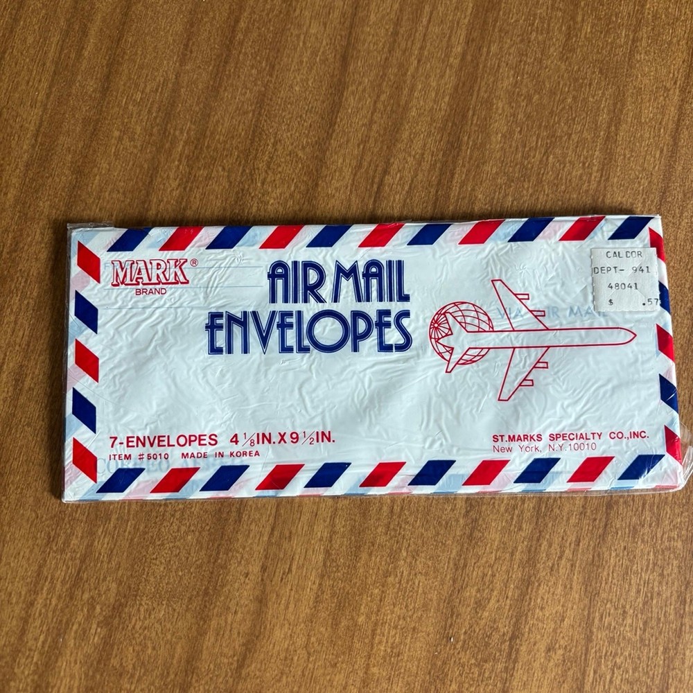 VINTAGE Air Mail Envelopes 4.4” x 9.5”