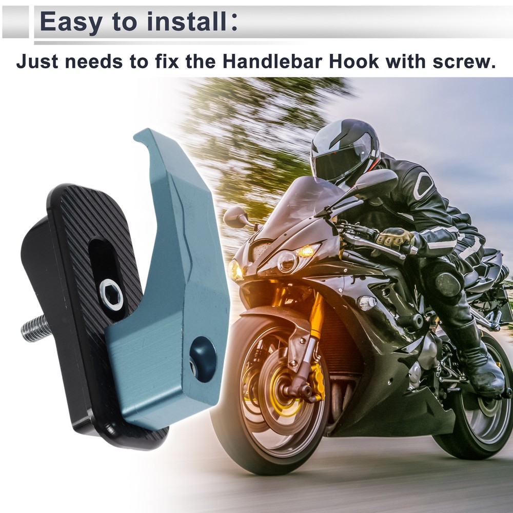 Alluper Alloy Rectangular Hook for Mini Motorcycle 1 Set Light Blue