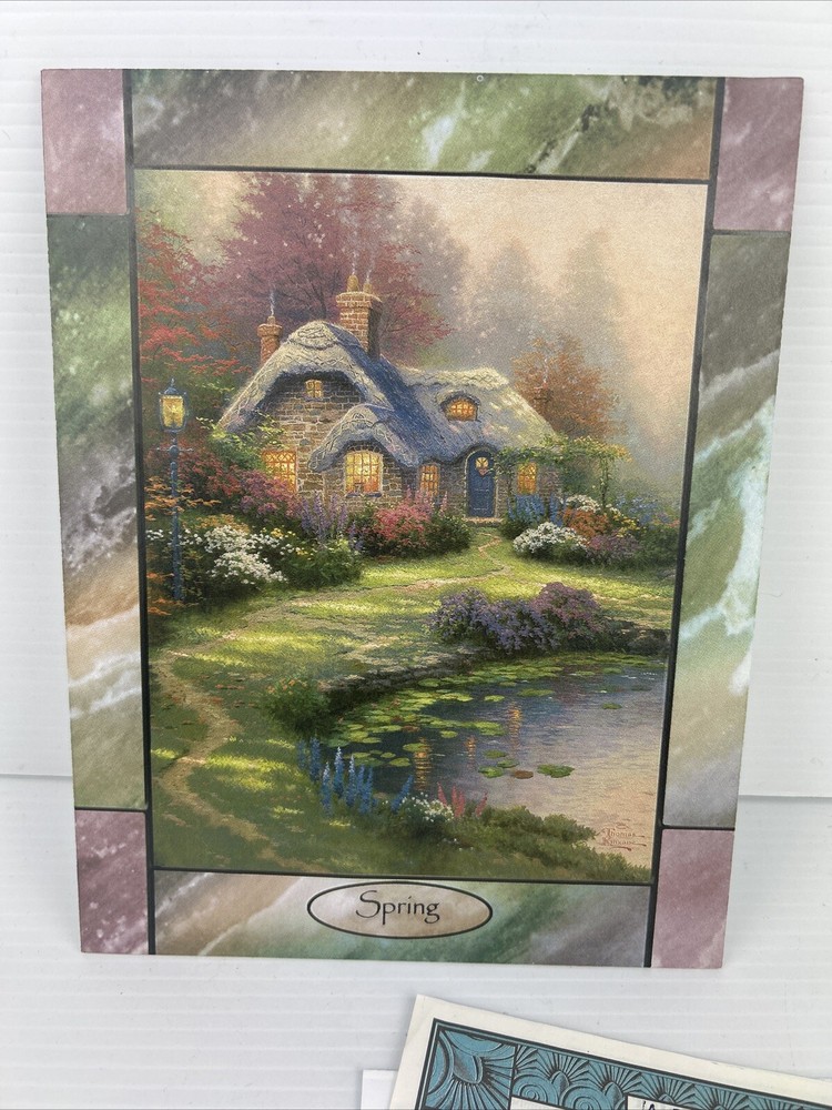 Thomas Kinkade Stained Glass Clock Collection Glass Panel - Spring