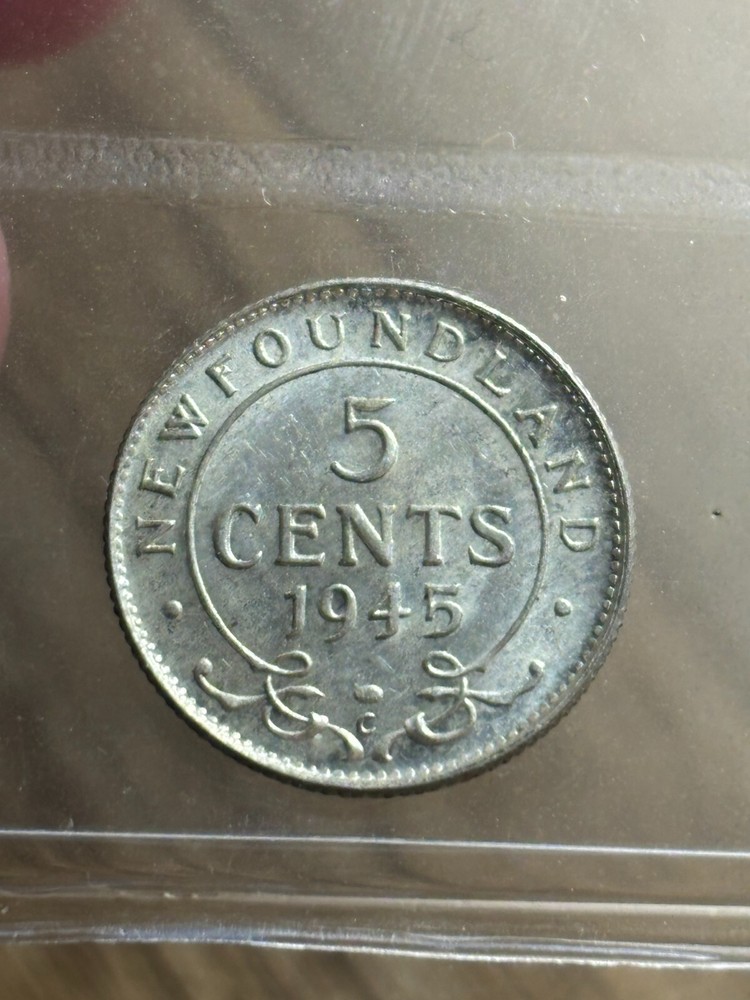 Newfoundland 1945 5 Cents ICCS Graded MS65