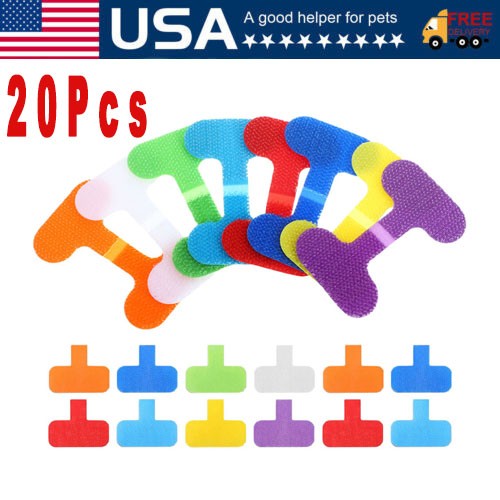 20PCS Nylon Cable Labels Reusable Core Cable Tags Wraps Flexible Cable Organizer