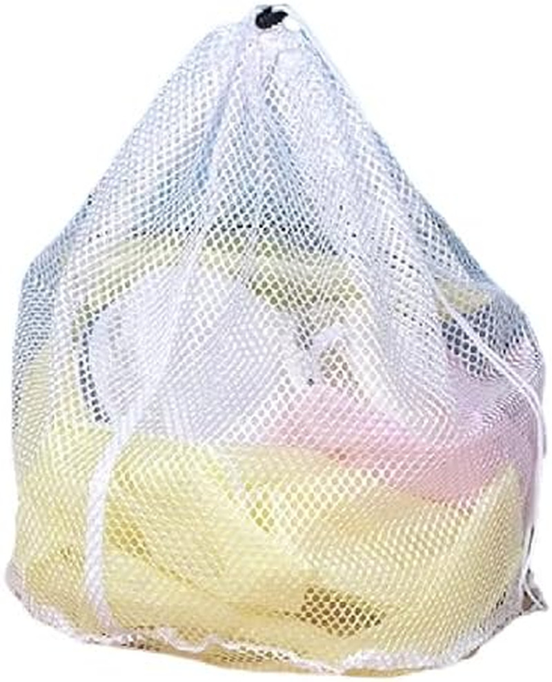 Small Commercial Mesh Laundry Bag with Handle and Drawstring for Dormitory, Trav