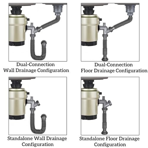 Garbage Disposal Drain Kit - 1-1/2" Elbow Replacement, Flange, Gasket & Pipes