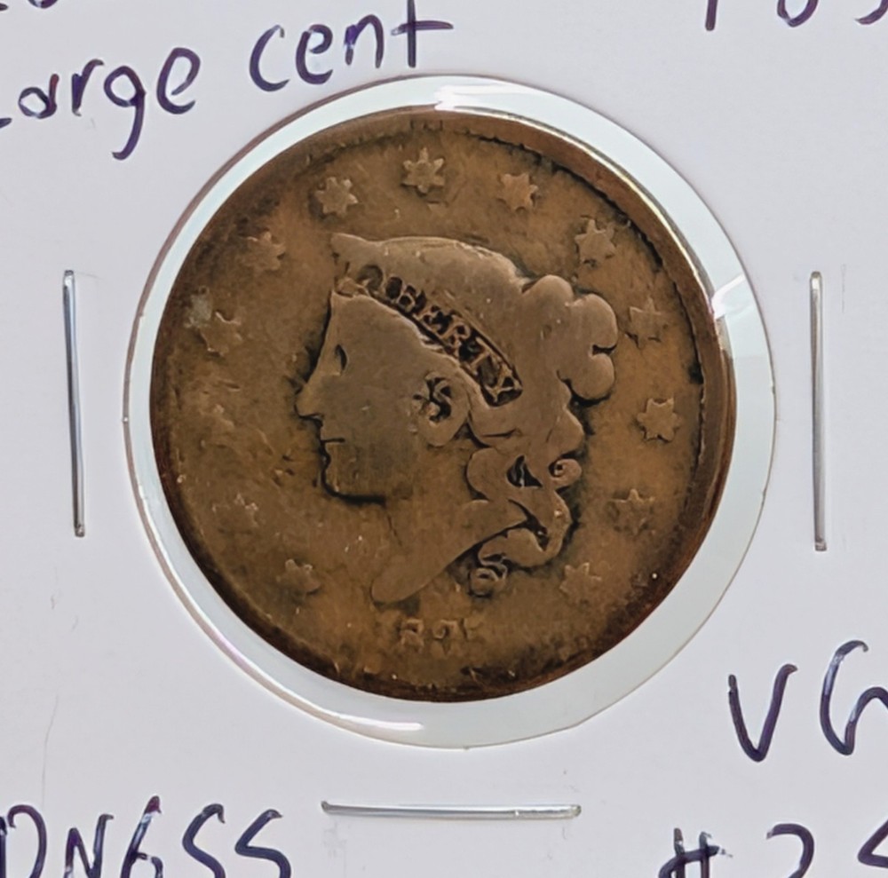 1835- US Coronet Head Large Cent- VG
