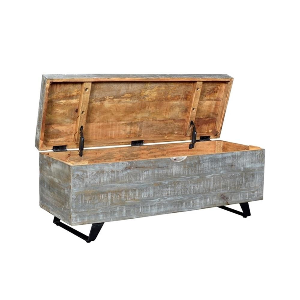 Rockefeller Solid Wood Storage Chest in Gray
