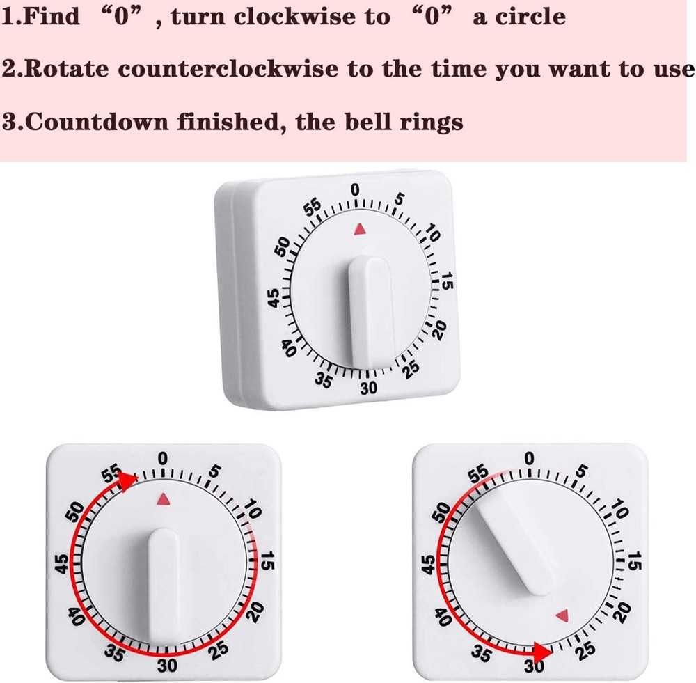 Kitchen Cooking Timer Alarm Count Down Mechanical Timer 60 minutes Counter