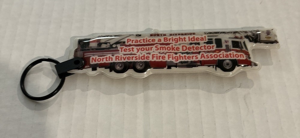 Fire Dept Engine #806 Keychain Puffy Squeeze Flashlight North Riverside Ladder
