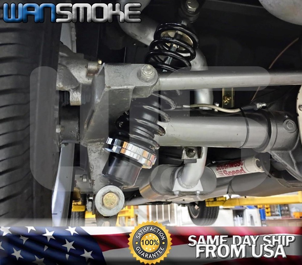 Pair Rear Coilover Shock Spring Hot Rod Set 180 LBS+ Solid Bushing Hat Universal