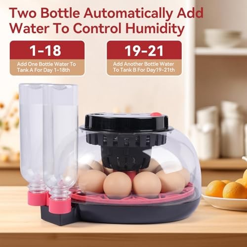 for Hatching Eggs, Chicken Egg Incubator with Automatic Egg 12 Egg Incubators
