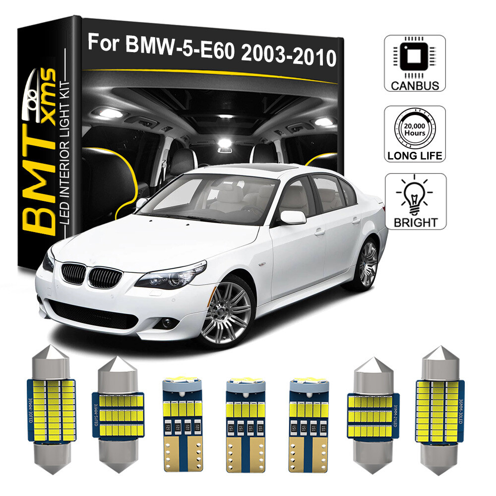 21x White Interior LED Lights Bulb Package for 2003-2010 BMW 5 Series E60 Sedan