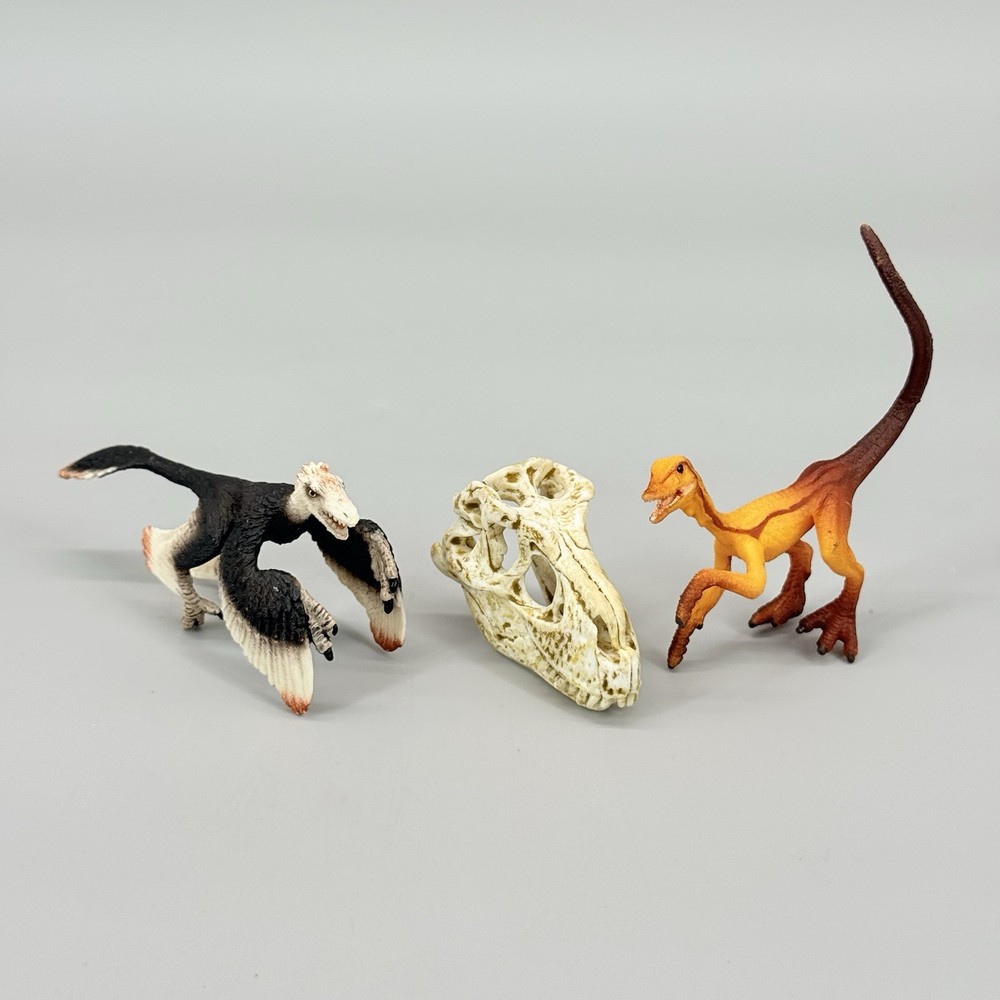 Schleich 42267 & 41461 Replacement Microraptor Compsognathus Dinosaur & Skull