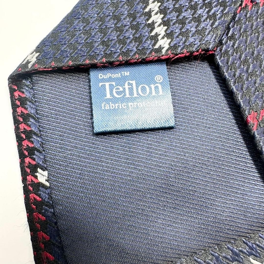 Good BRICK HOUSE tie Houndstooth Pattern Navy Stylish