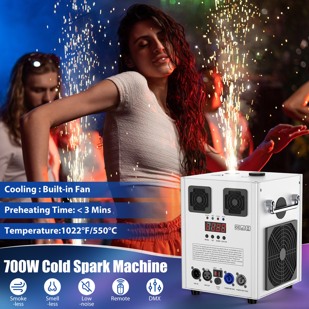 700W Cold Spark Machine Firework Control System Stage Effect DMX512 Wedding dj