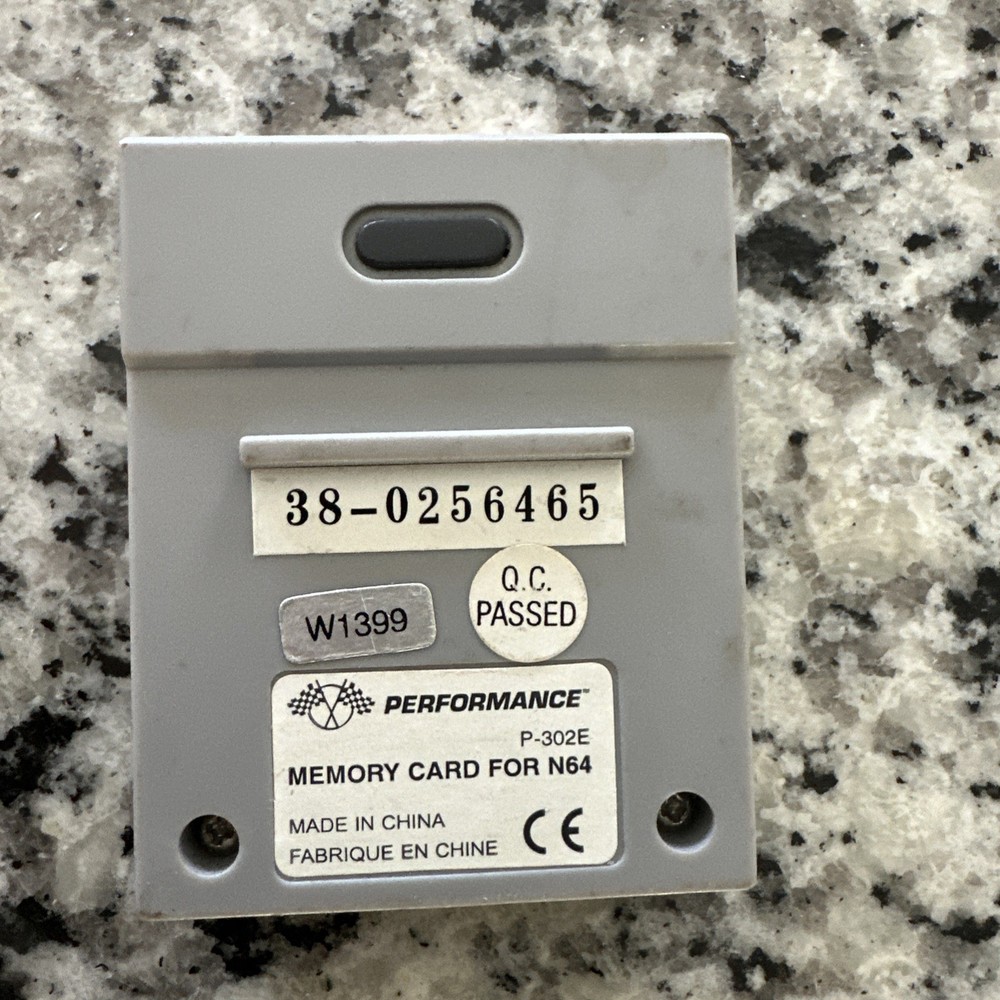 Nintendo 64 Game System N64 Memory Card Performance P-302E