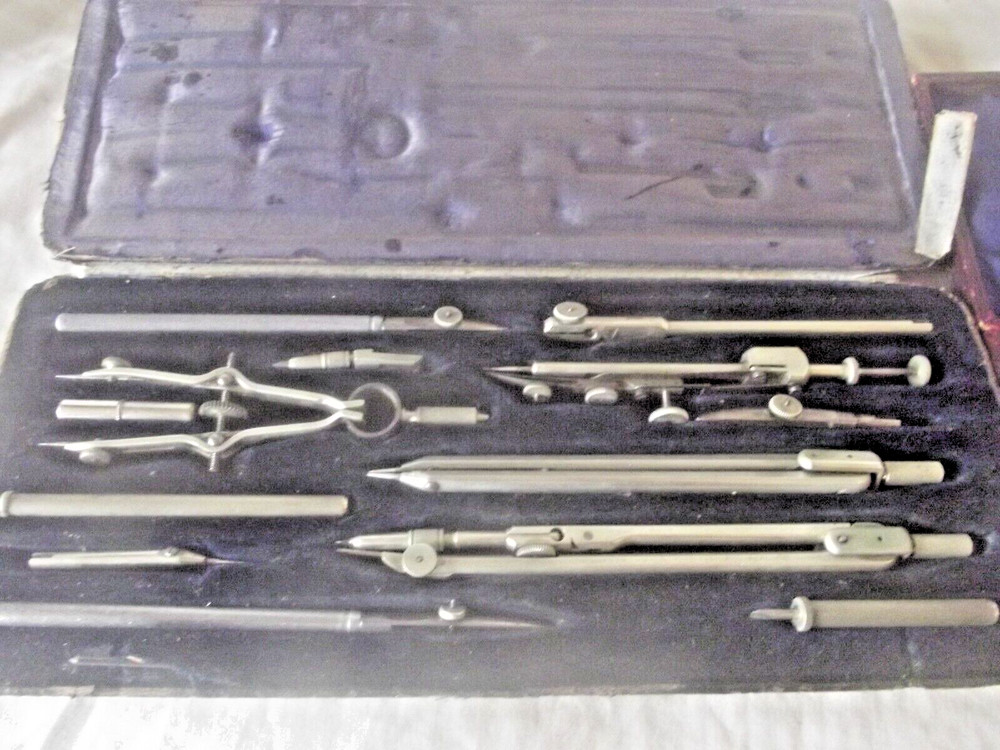 Two Vintage Cased Architects / Draftsman Drawing Sets