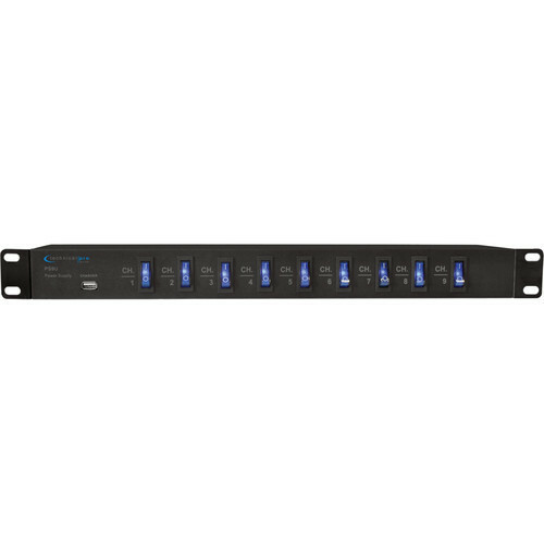 Technical Pro PS9U Power Supply with 5V USB Charging Port, Rack Mountable, Black
